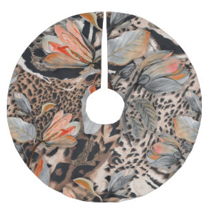 Wild African Animal Skin Pattern Brushed Polyester Tree Skirt