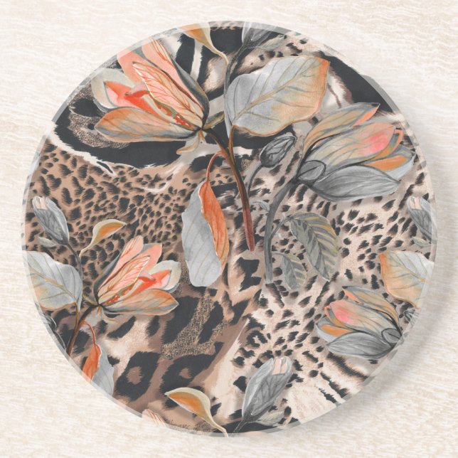 Wild African Animal Skin Pattern Coaster (Front)