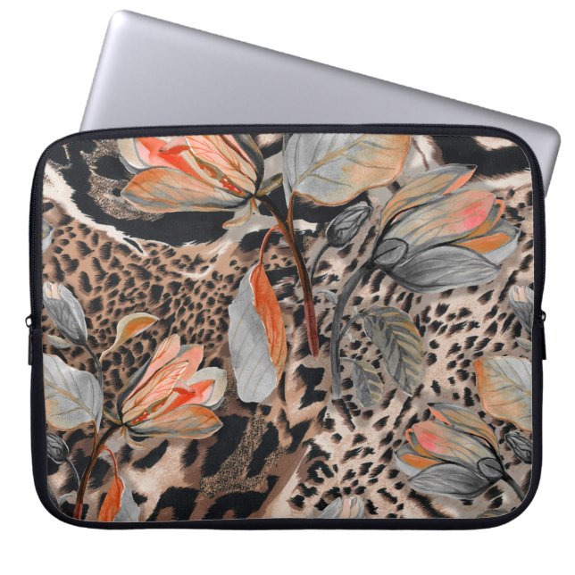 Wild African Animal Skin Pattern Laptop Sleeve (Front)