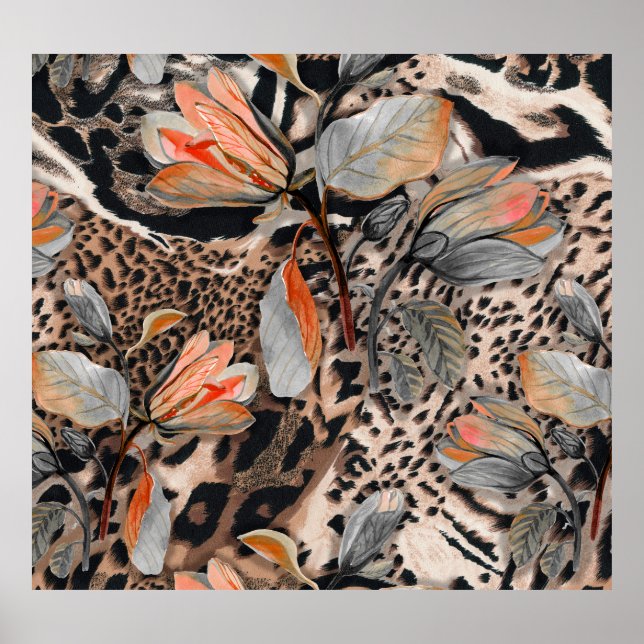 Wild African Animal Skin Pattern Poster (Front)