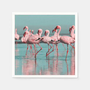 Wild African flamingos Napkin