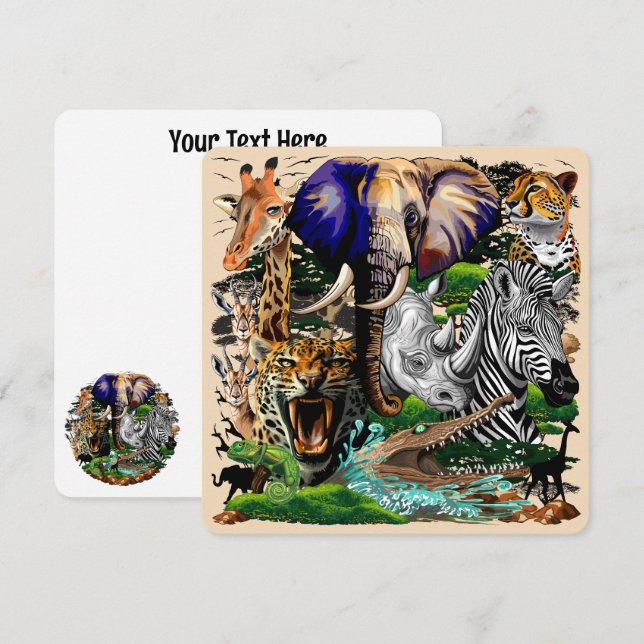 Wild African Savanna Animals (Front/Back)