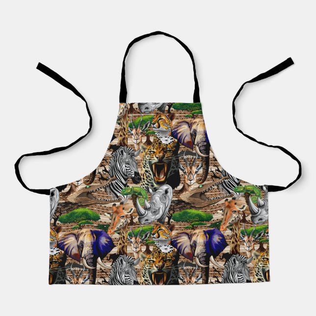 Wild African Savanna Animals Apron (Front)