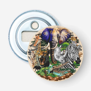 Wild African Savanna Animals Bottle Opener
