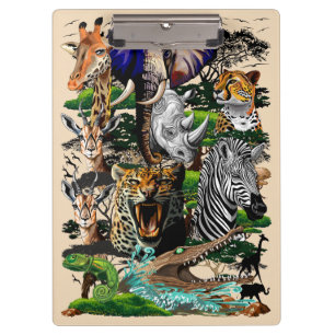 Wild African Savanna Animals Clipboard