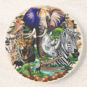 Wild African Savanna Animals Coaster