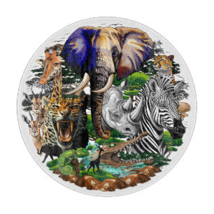 Wild African Savanna Animals Cutting Board