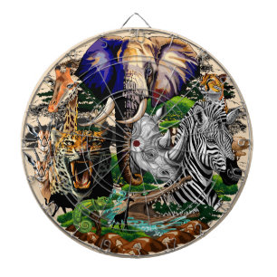 Wild African Savanna Animals Dartboard