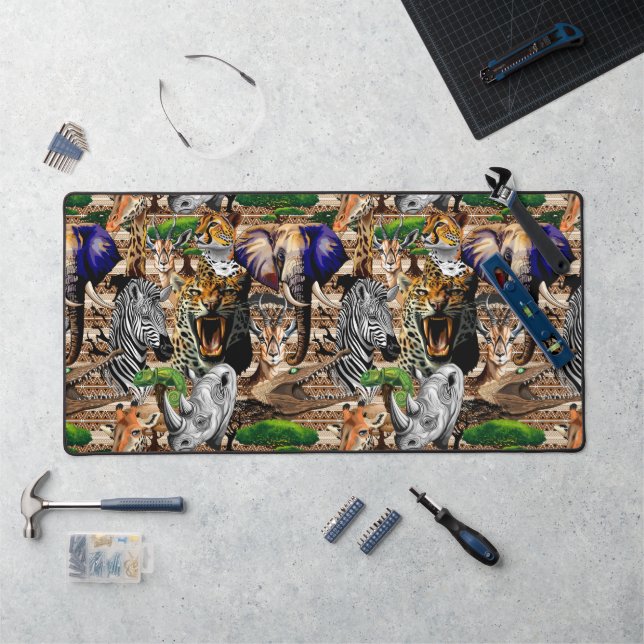 Wild African Savanna Animals Desk Mat (Workstation)