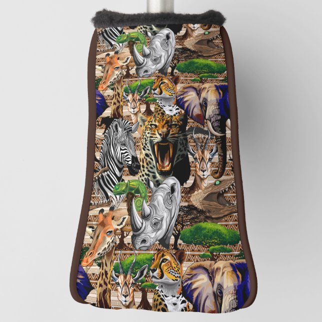Wild African Savanna Animals Golf Head Cover (Rotate 90)