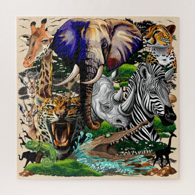 Wild African Savanna Animals Jigsaw Puzzle (Vertical)