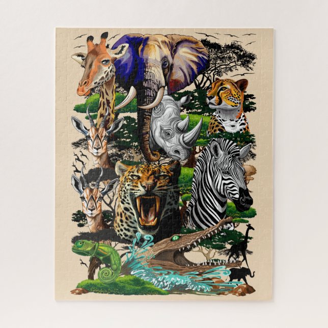 Wild African Savanna Animals Jigsaw Puzzle (Vertical)