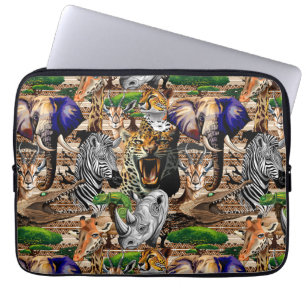 Wild African Savanna Animals Laptop Sleeve