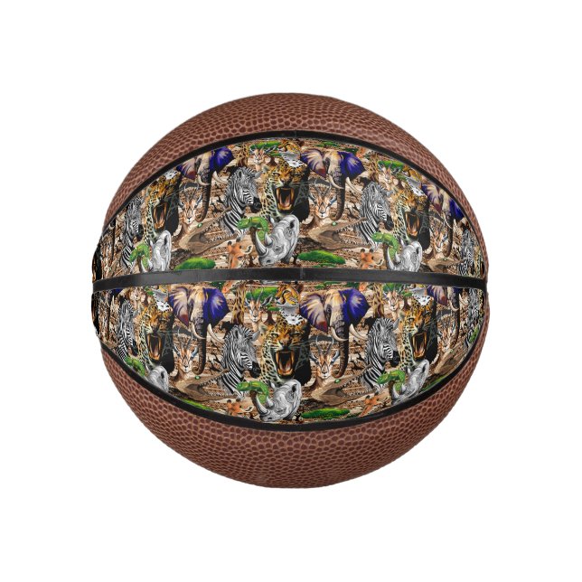 Wild African Savanna Animals Mini Basketball (Front)
