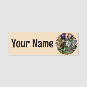 Wild African Savanna Animals Name Tag