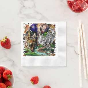 Wild African Savanna Animals Napkin