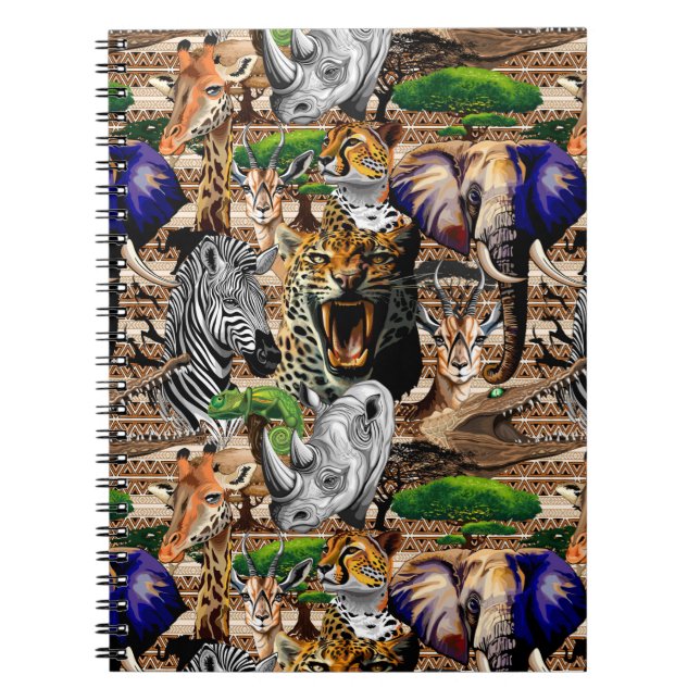 Wild African Savanna Animals Notebook (Front)