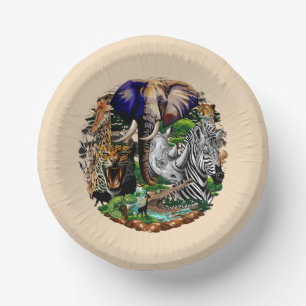 Wild African Savanna Animals Paper Plate