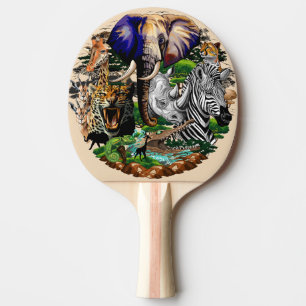 Wild African Savanna Animals Ping Pong Paddle