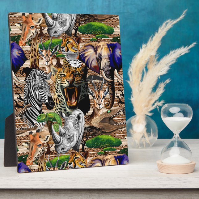 Wild African Savanna Animals Plaque (Side)