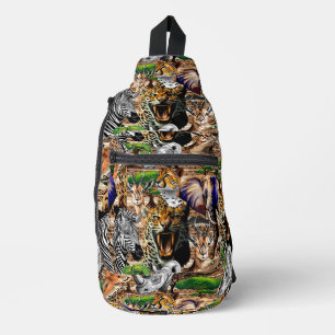 Wild African Savanna Animals Sling Bag