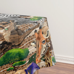 Wild African Savanna Animals Tablecloth