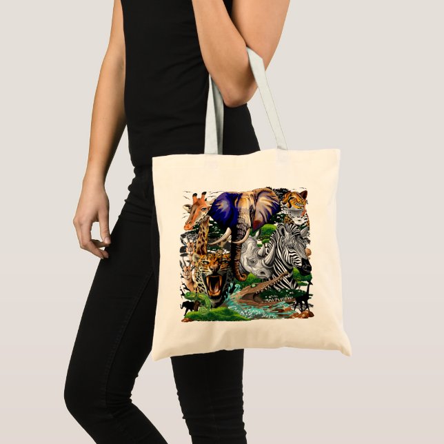 Wild African Savanna Animals Tote Bag (Front (Product))