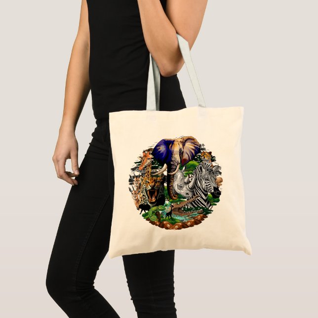 Wild African Savanna Animals Tote Bag (Front (Product))