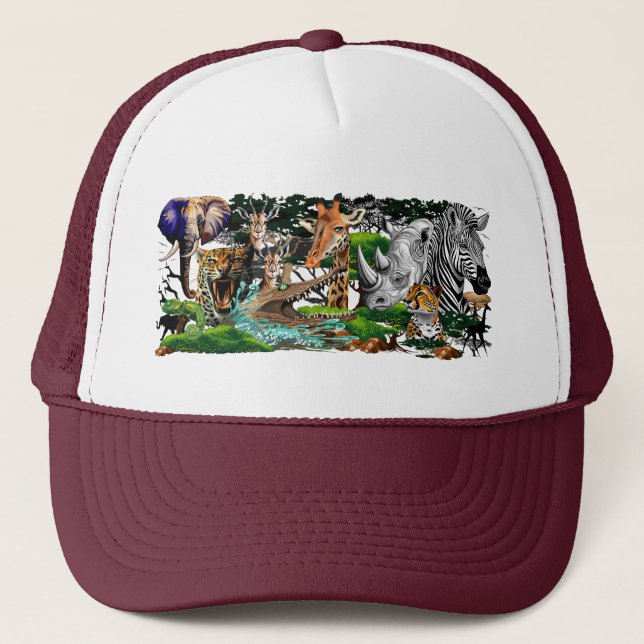Wild African Savanna Animals Trucker Hat (Front)