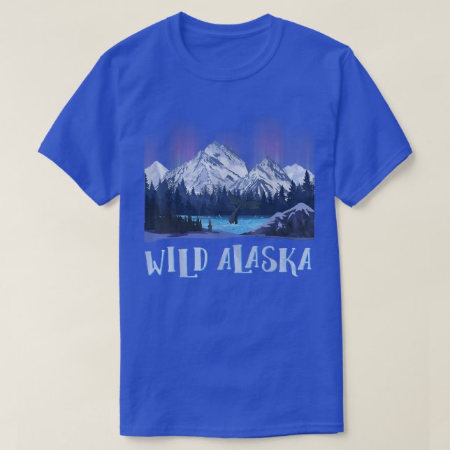 Wild Alaska Alaskan Wildlife Aurora Borealis The P T-Shirt (Design Front)