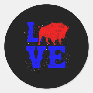 Wild American Bison Lover Valentines Day Love Buff Classic Round Sticker