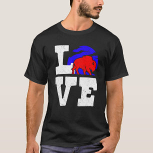 Wild American Bison  Valentines Day Love Buffalo T-Shirt
