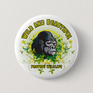 Wild and beautiful Gorilla 6 Cm Round Badge