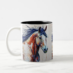 wild and beauty horse Two-Tone coffee mug