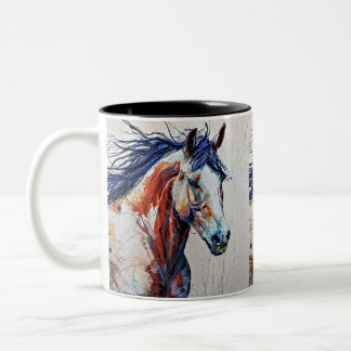 wild and beauty horse Two-Tone coffee mug