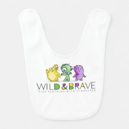 wild and brave kids bib