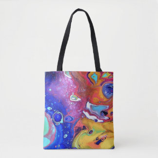 Wild and Crazy Acrylic Pour All Over Tote Bag