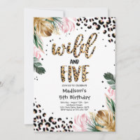 Wild And Five Leopard Print 5th Birthday Party