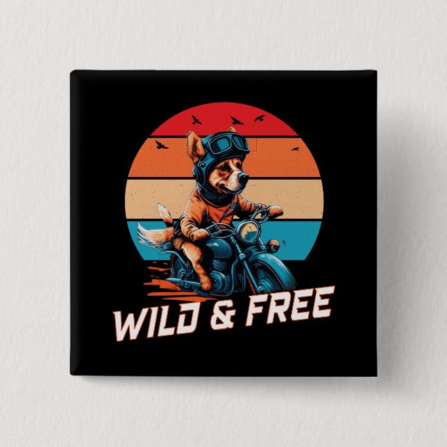Wild and Free  15 Cm Square Badge (Front)