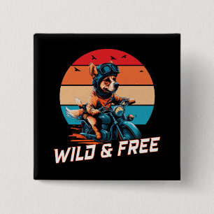 Wild and Free  15 Cm Square Badge