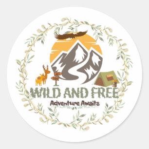 WILD AND FREE – Adventure Awaits Nature Sticker