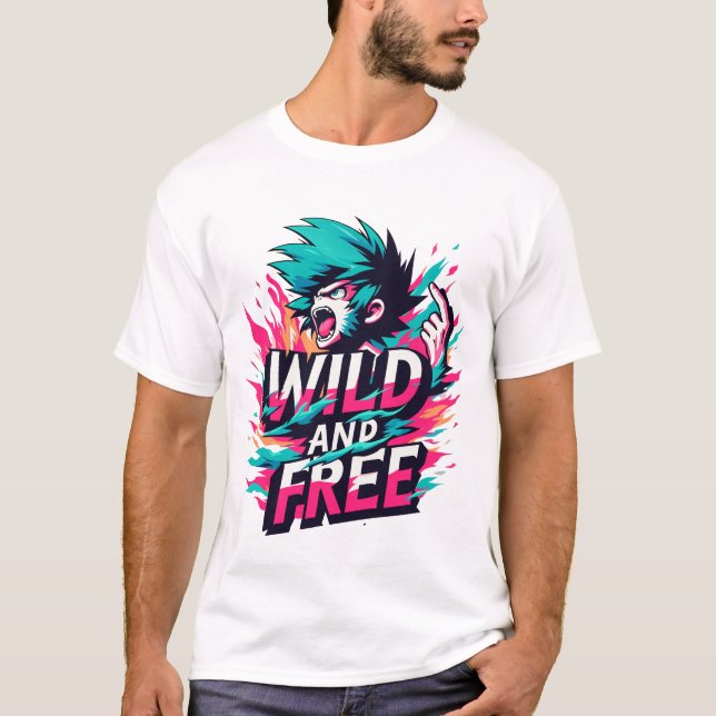 wild and free anime  T-Shirt (Front)