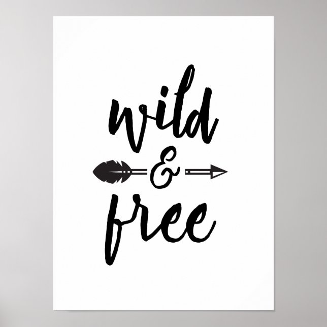 Wild and free arrow ampersand nursery art print (Front)