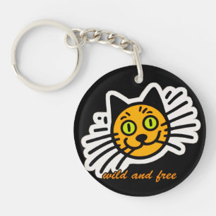 Wild and Free Black Cat Key Ring
