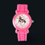 Wild and free brown Hackney horse girl custm gift Watch<br><div class="desc">Wild and free hackney horse girls watch horse party gifts graciously galloping hackney brown horse , beautiful personalised gift for horse lovers.</div>