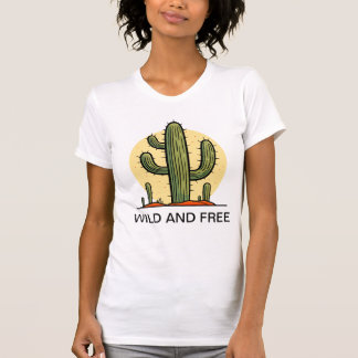 Wild and Free Cactus Succulent in Warm Tones  T-Shirt