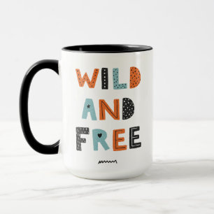 Wild and Free   Doodle Letters Mug
