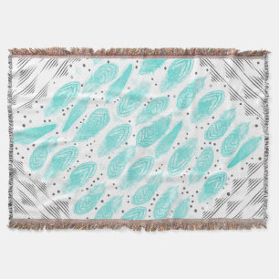 Wild and Free Feather Pattern Vintage Retro Throw Blanket