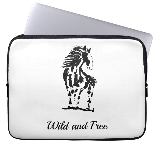 Wild and Free Horse Neoprene Laptop Sleeve (Front)