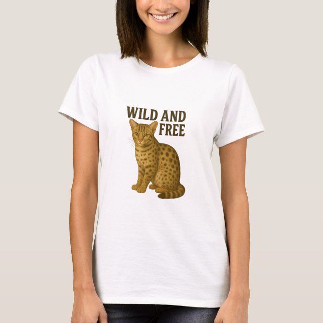 Wild and Free Leopard Cat  T-Shirt (Front)